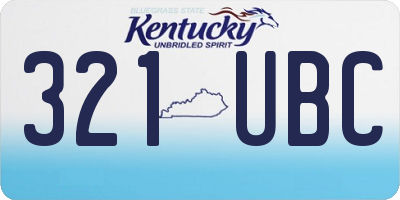 KY license plate 321UBC