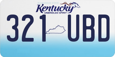 KY license plate 321UBD