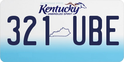 KY license plate 321UBE