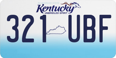 KY license plate 321UBF