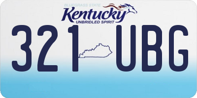 KY license plate 321UBG