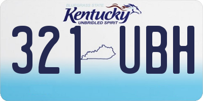 KY license plate 321UBH