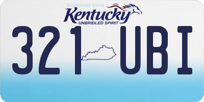 KY license plate 321UBI