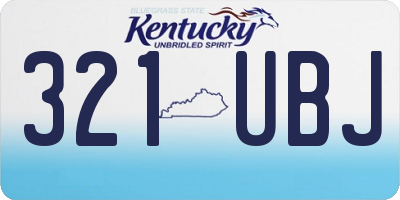 KY license plate 321UBJ