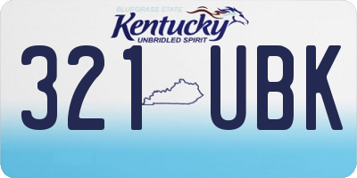 KY license plate 321UBK