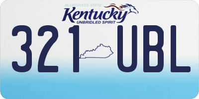 KY license plate 321UBL