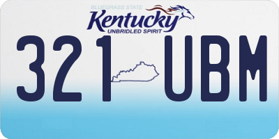 KY license plate 321UBM