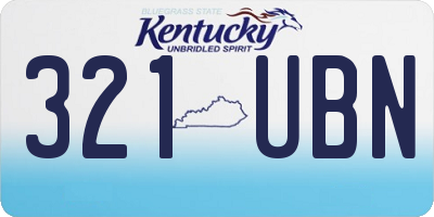 KY license plate 321UBN
