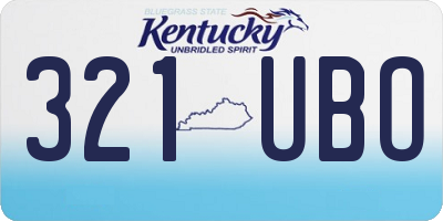 KY license plate 321UBO