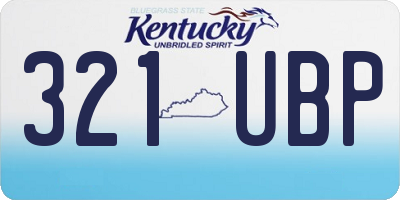 KY license plate 321UBP