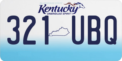 KY license plate 321UBQ
