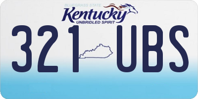 KY license plate 321UBS