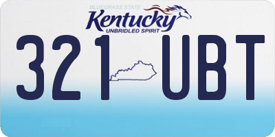KY license plate 321UBT