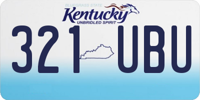 KY license plate 321UBU