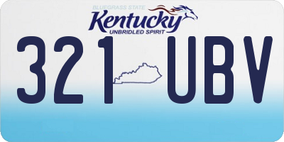 KY license plate 321UBV