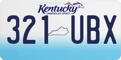 KY license plate 321UBX