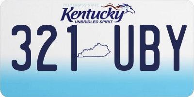 KY license plate 321UBY