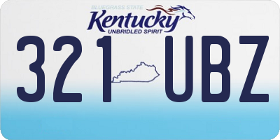KY license plate 321UBZ