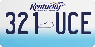 KY license plate 321UCE