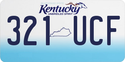 KY license plate 321UCF