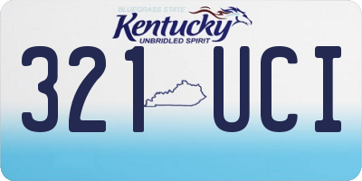 KY license plate 321UCI