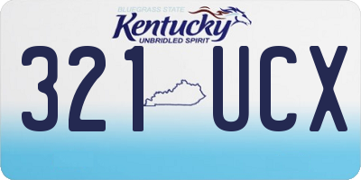 KY license plate 321UCX