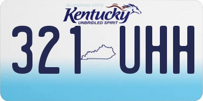 KY license plate 321UHH