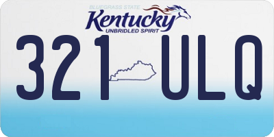 KY license plate 321ULQ