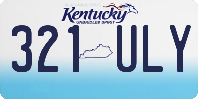 KY license plate 321ULY