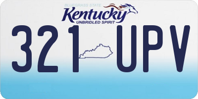 KY license plate 321UPV