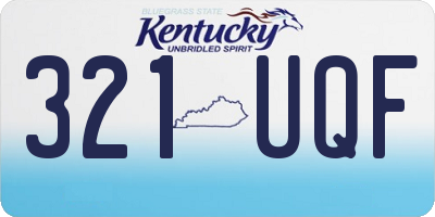 KY license plate 321UQF