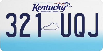 KY license plate 321UQJ