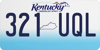 KY license plate 321UQL