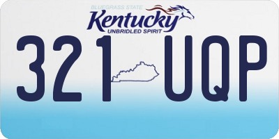 KY license plate 321UQP