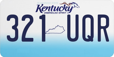 KY license plate 321UQR