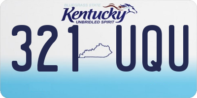KY license plate 321UQU