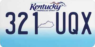 KY license plate 321UQX