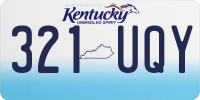 KY license plate 321UQY