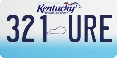 KY license plate 321URE