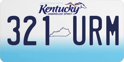 KY license plate 321URM