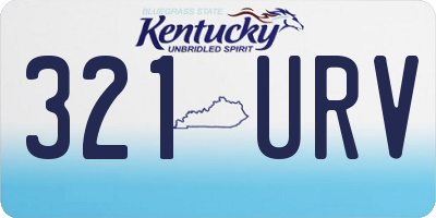 KY license plate 321URV