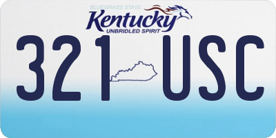 KY license plate 321USC