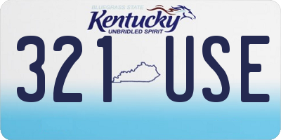 KY license plate 321USE