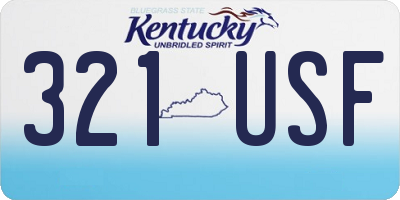 KY license plate 321USF