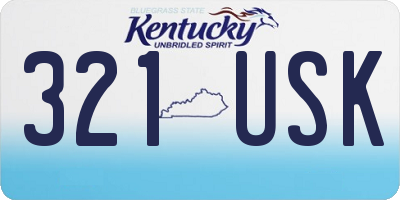 KY license plate 321USK