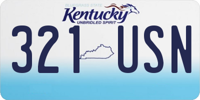 KY license plate 321USN