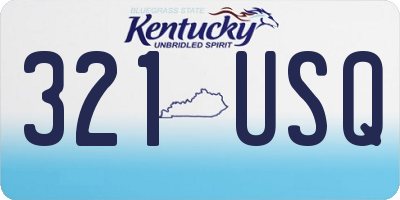 KY license plate 321USQ