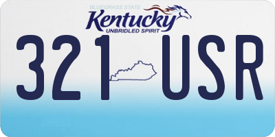 KY license plate 321USR