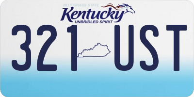 KY license plate 321UST