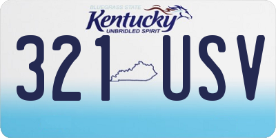 KY license plate 321USV